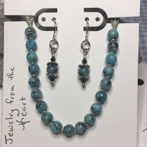 Blue Spot Semi-Precious Gemstone Bracelet Set